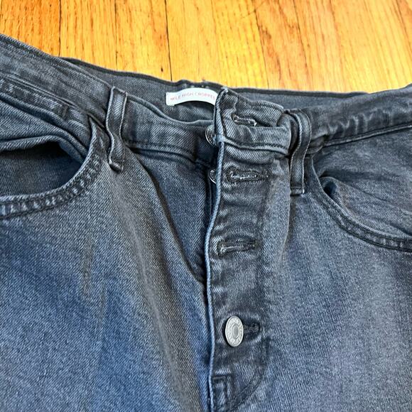 Levis Jeans Womens 30 Fadded Black Mile High Cropped Wide Leg Pants - Picture 2 of 11